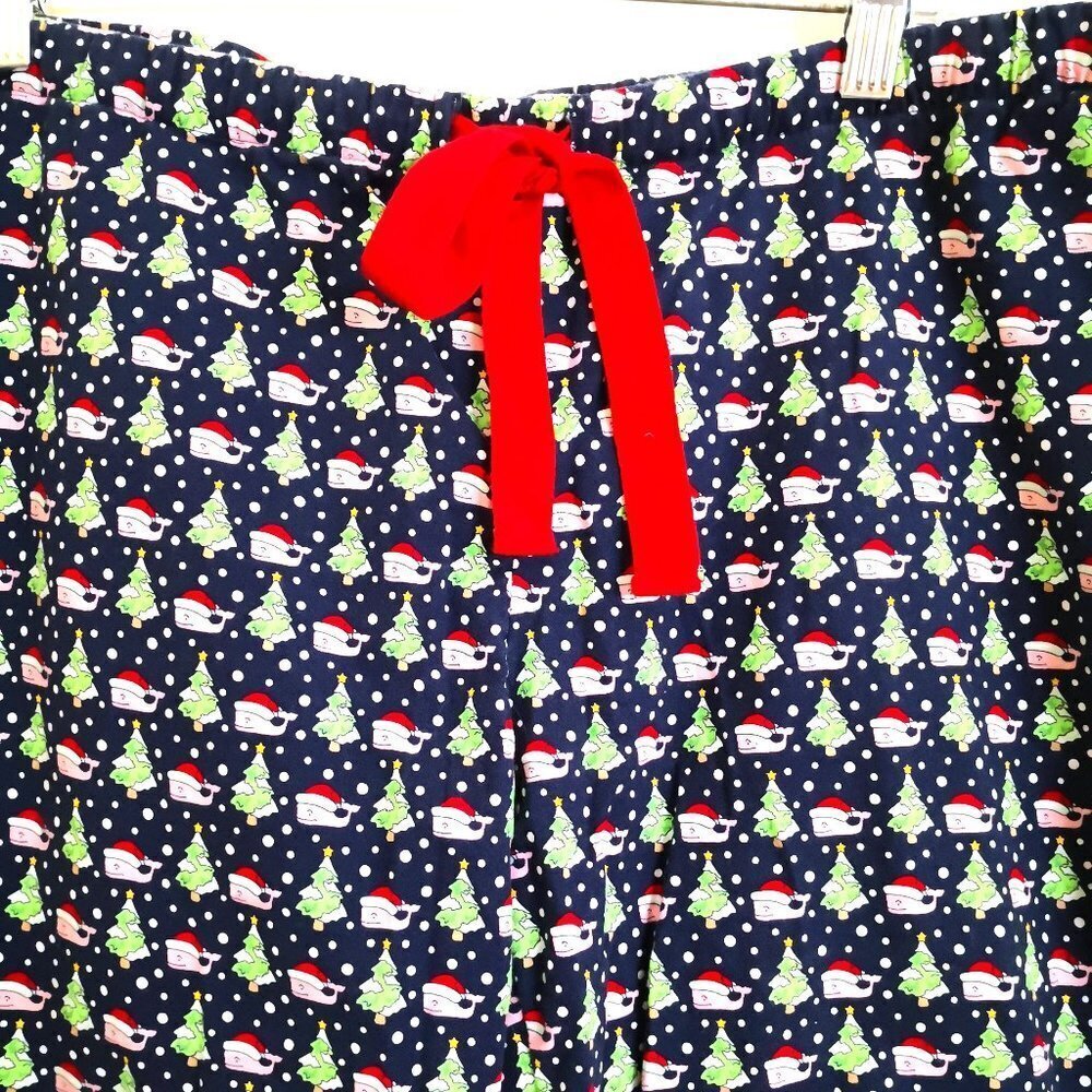 New Vineyard Vines Cotton Printed Lounge Pant Holiday Christmas Whales Size M - Picture 3 of 6